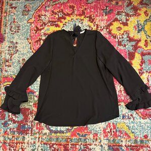 Pleione Long Sleeve Ruffle Blouse